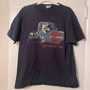 Harley-Davidson Black Tee with Motorcycle Design